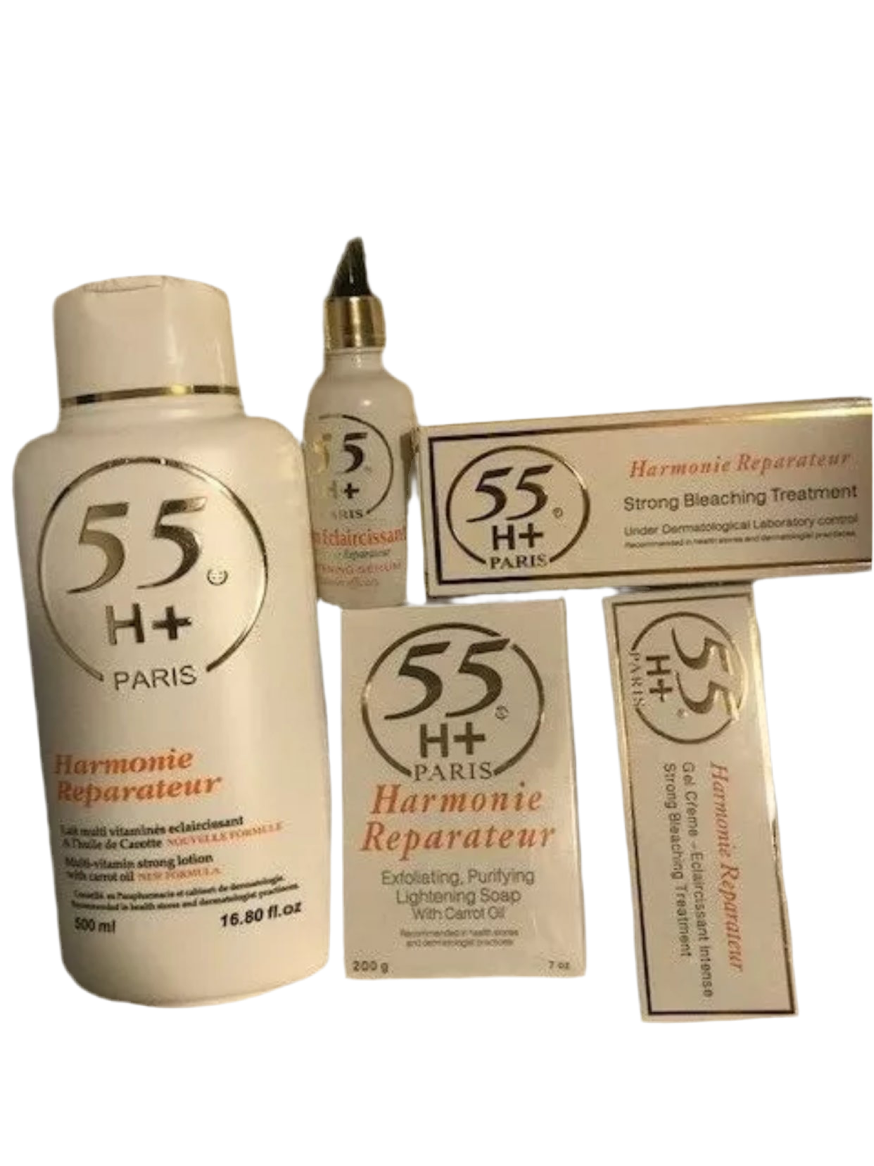 55h+ Harmonie Multi Vitamin Strong Lotion,serum,soap And Cream Tube and gel (5 PACK)