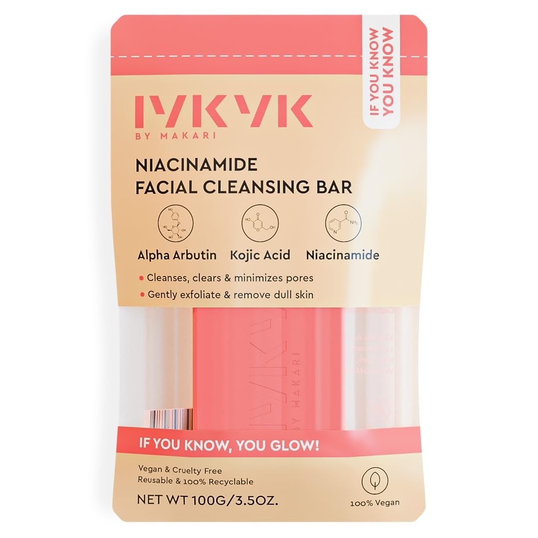 IYKYK By Makari Niacinamide Facial Cleansing Bar – Minimizes Pores and Gently Exfoliates, Unscented Soap