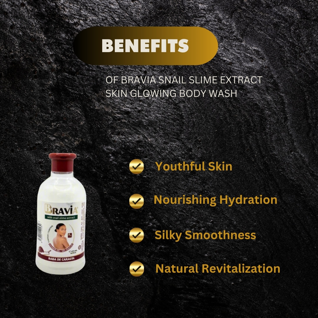 BRAVIA SNAIL SLIME EXTRACT SKIN GLOWING BODY WASH 475ML