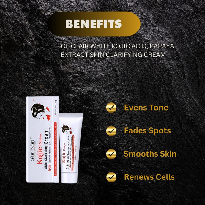 Clair White Kojic Acid, Papaya Extract Skin Clarifying Cream 50g