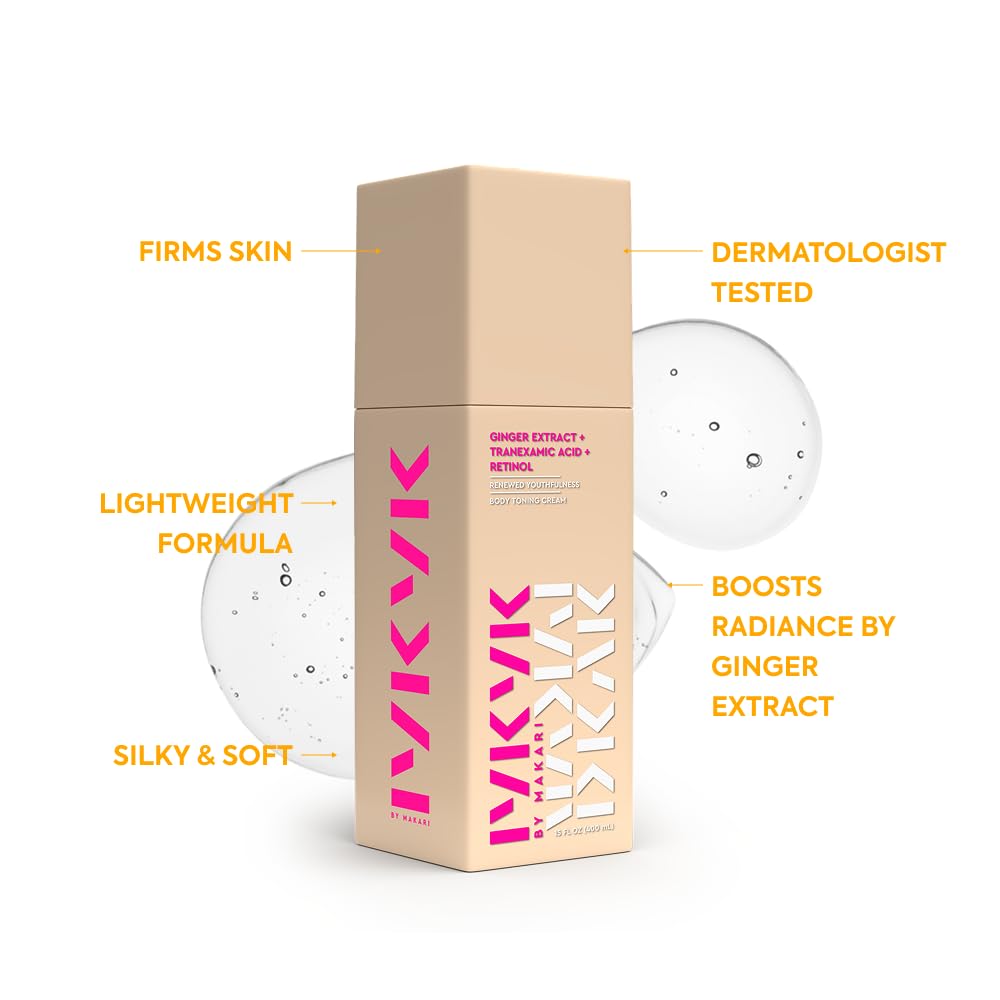 IYKYK By Makari Ceramide Collagen + Peptides Body Toning Cream, Smoothing & Firming Body Lotion for Women, Boosts Elasticity & Radiance for Glowing