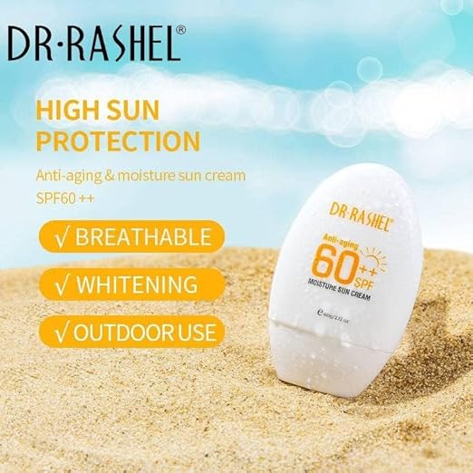Dr Rashel Anti Aging 60++ SPF Moisture Sun Cream, Size 60g, 2.12 Oz (Pack Of 1)