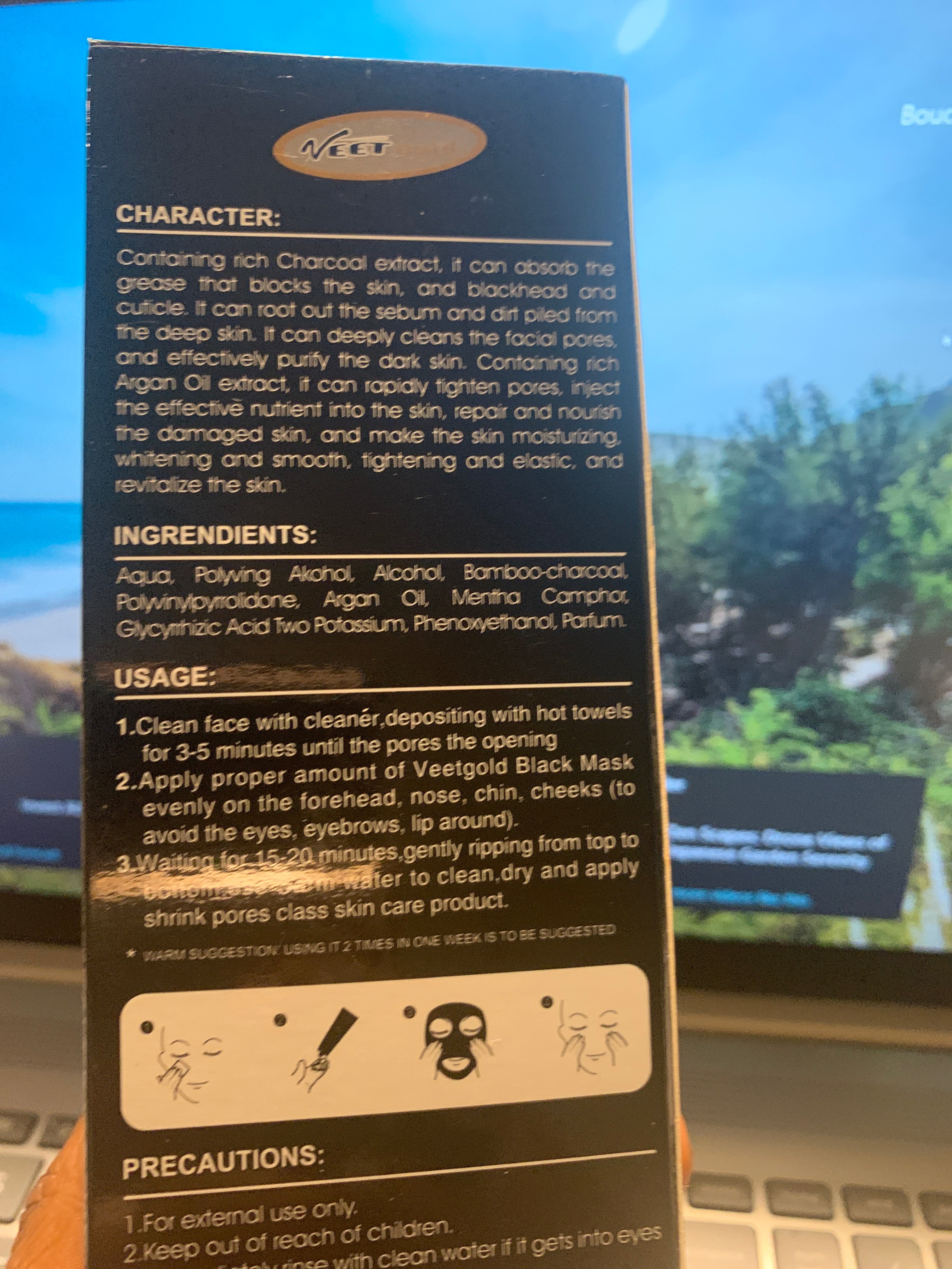 Veetgold 3D FACIAL Black Mask whitening complex