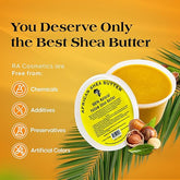 RA Cosmetics 100% Pure African Shea Butter, Golden - Unrefined, Raw African Luxury Moisture Miracle for Radiant Skin and Luscious Hair -BIG 16 oz Jar