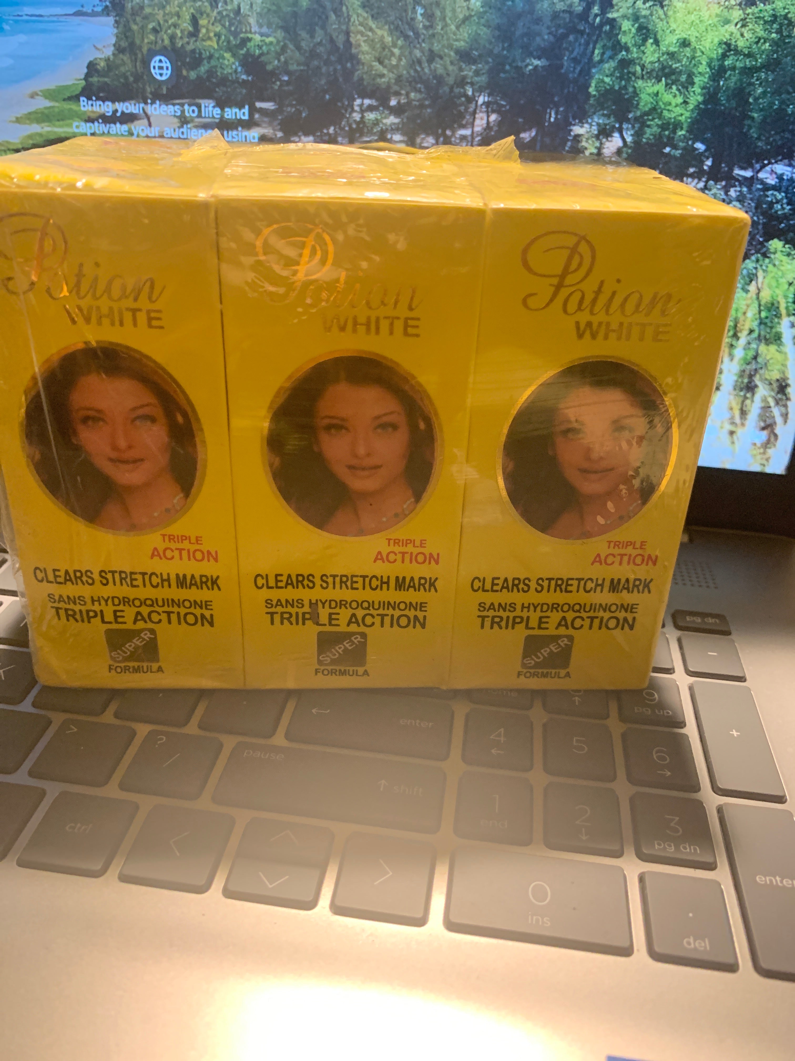 Portion white tripple action clears stretch mark fast visible results