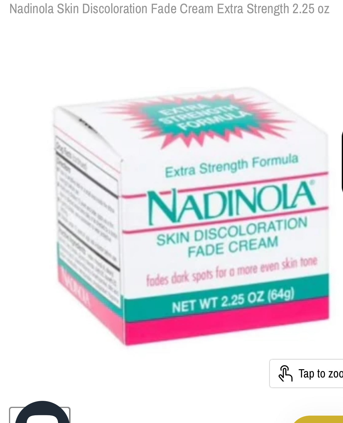 Nadinola Fade Cream with Niacinamide 2.25oz