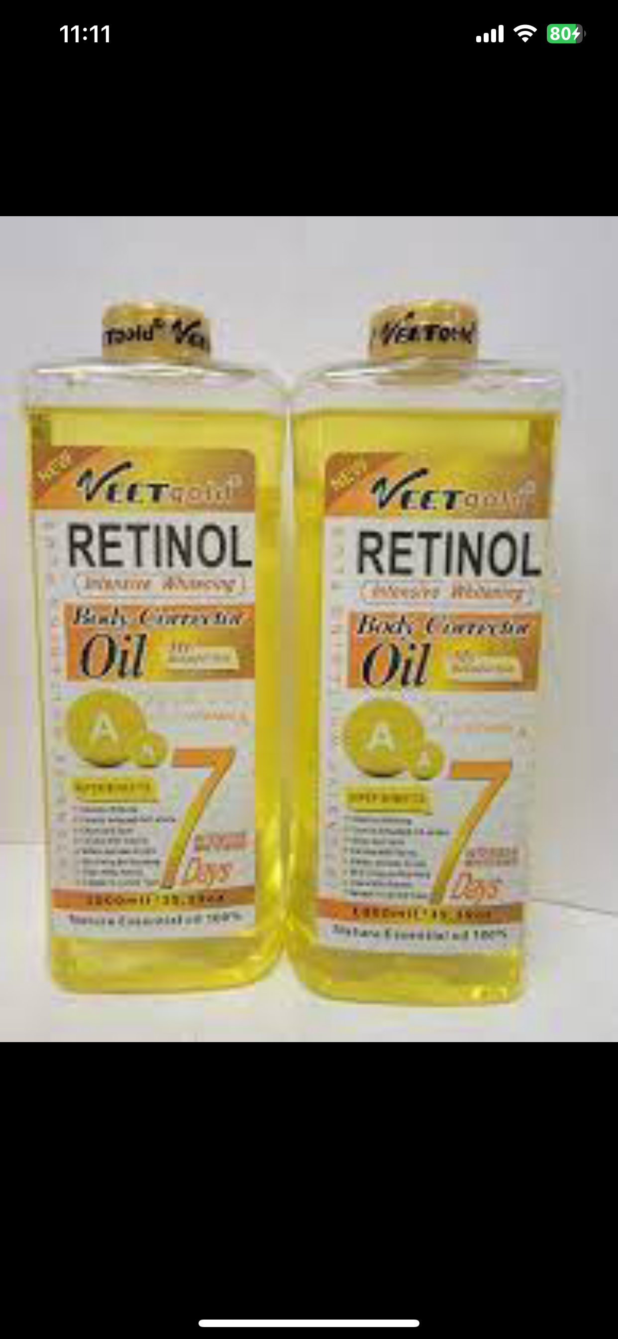 Veetgold Retinol Intensive Whitening Body correcting oil 1000ml