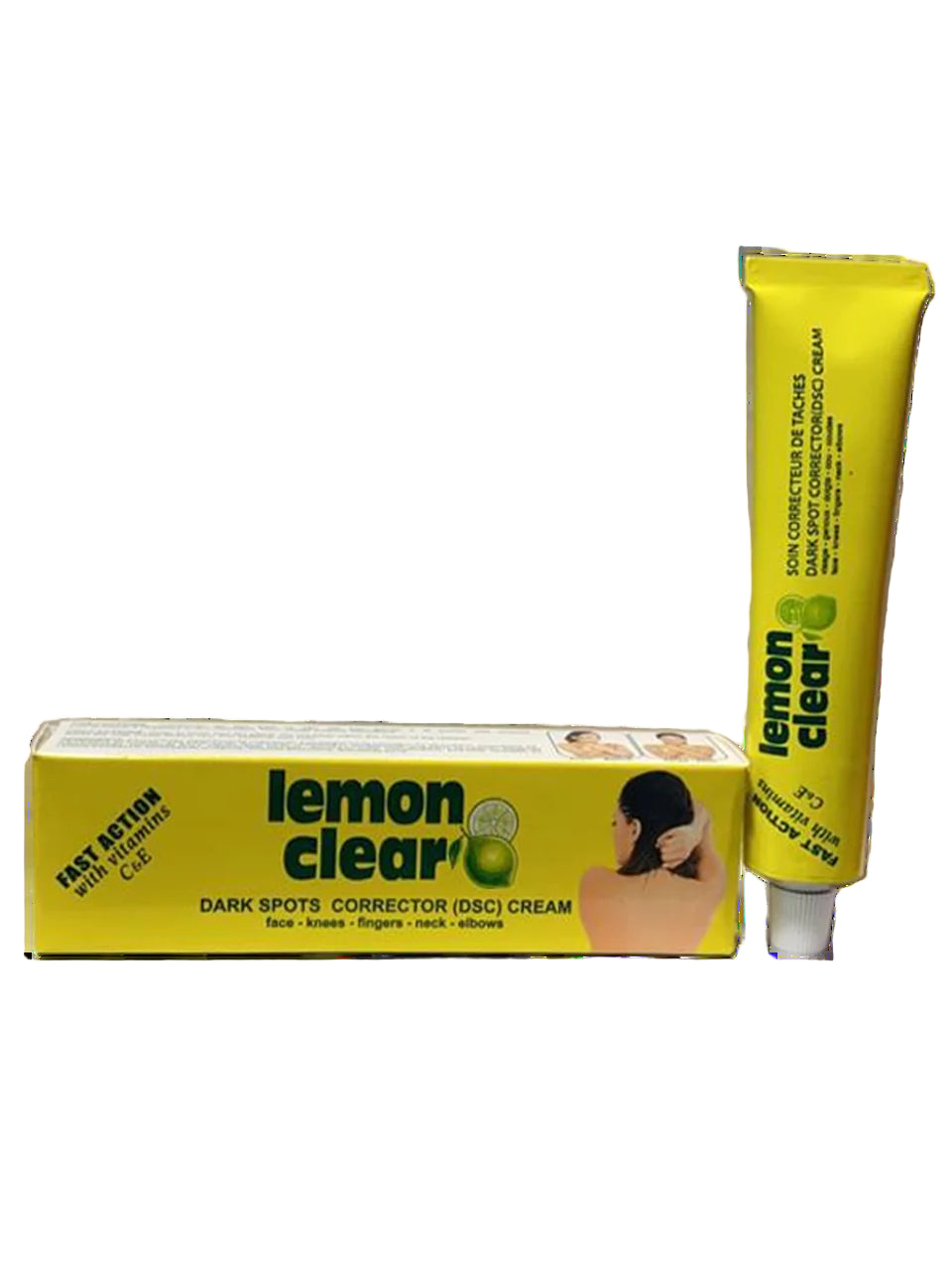 Lemon clear Dark Spot Corrector cream. Fast Action with Vitamins C&E (Face, Knees, Neck, Elbows) (5 PACK) Lemon clear