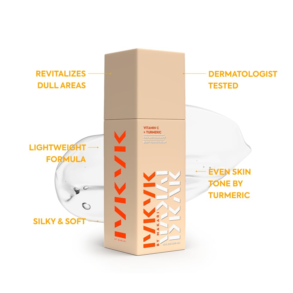 IYKYK By Makari Vitamin C + Turmeric Body Toning Cream, Lightweight Firming Body Lotion for Women, Reduces Appearance of Dark Spots for Radiant Skin