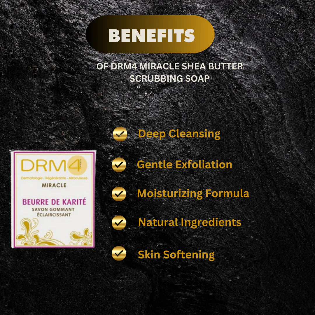 DRM4 MIRACLE Shea Butter Lightening Scrubbing Soap 200ml / 7oz