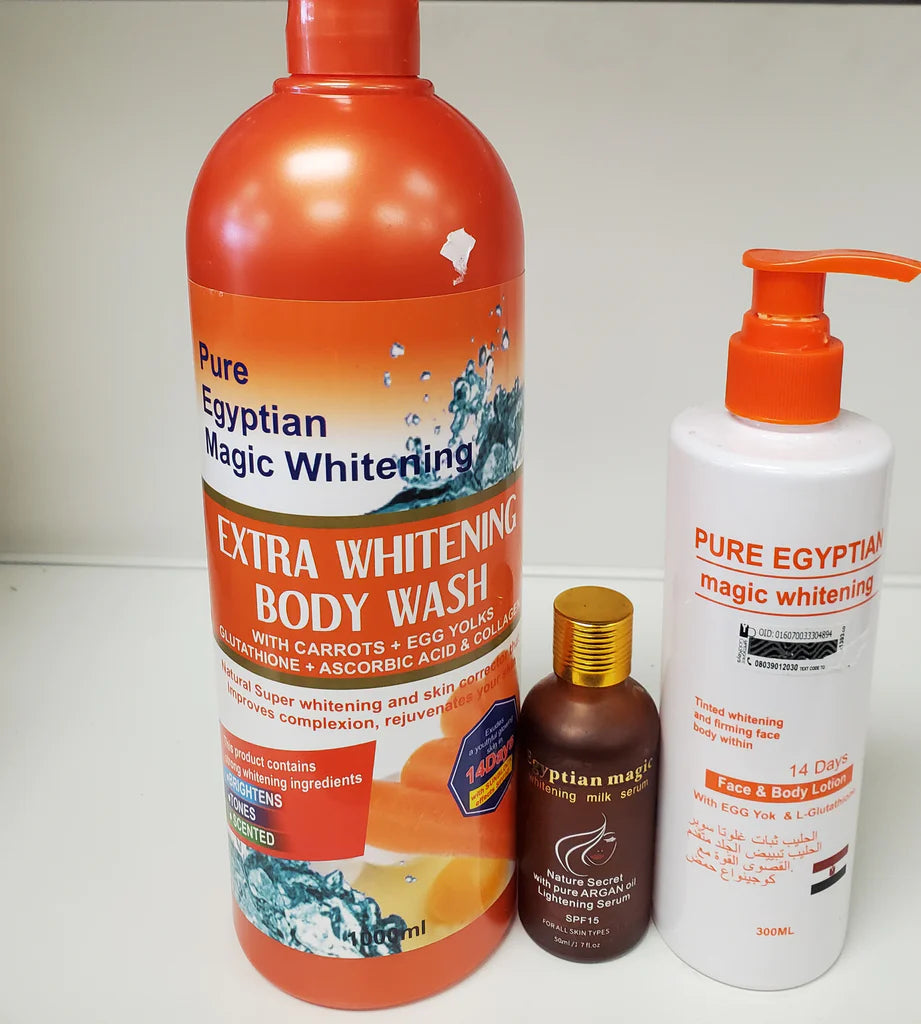 PUREC EGYPTIAN MAGIC WHITENING 14DAYS FACE & BODY LOTION + SHOWER GEL + SERUM PURE EGYPTIAN MAGIC