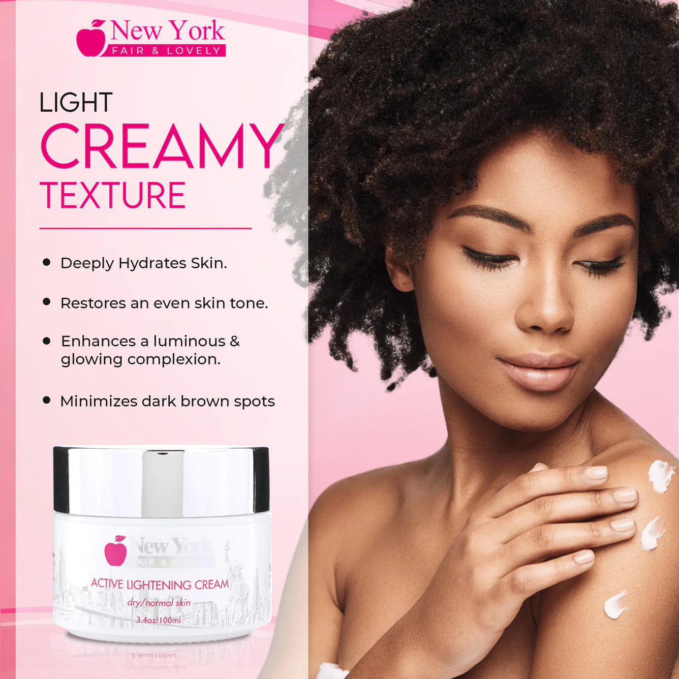 New York Fair & Lovely Active Lightening Jar Cream 3.4oz / 100ml New York fair and lovely
