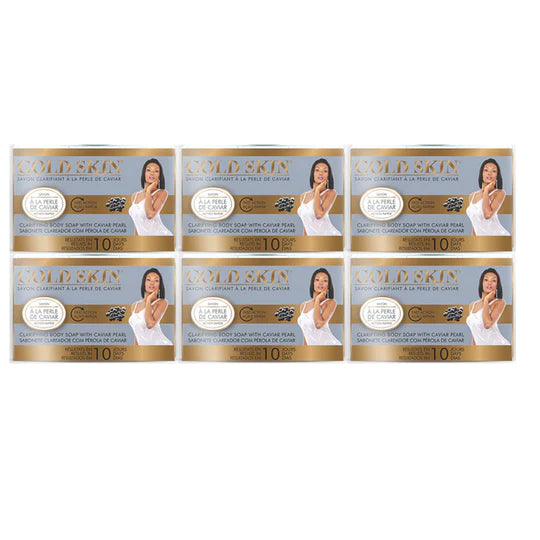 Gold Skin Clarifying Body Soap With Caviar Pearl 180g (Pack of 6) Gold skin