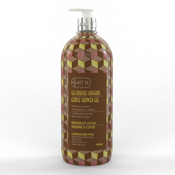 HT26-GENTLE Shower Gel w/ INCENCE & LOTUS 33.8oz / 1000ml HT26