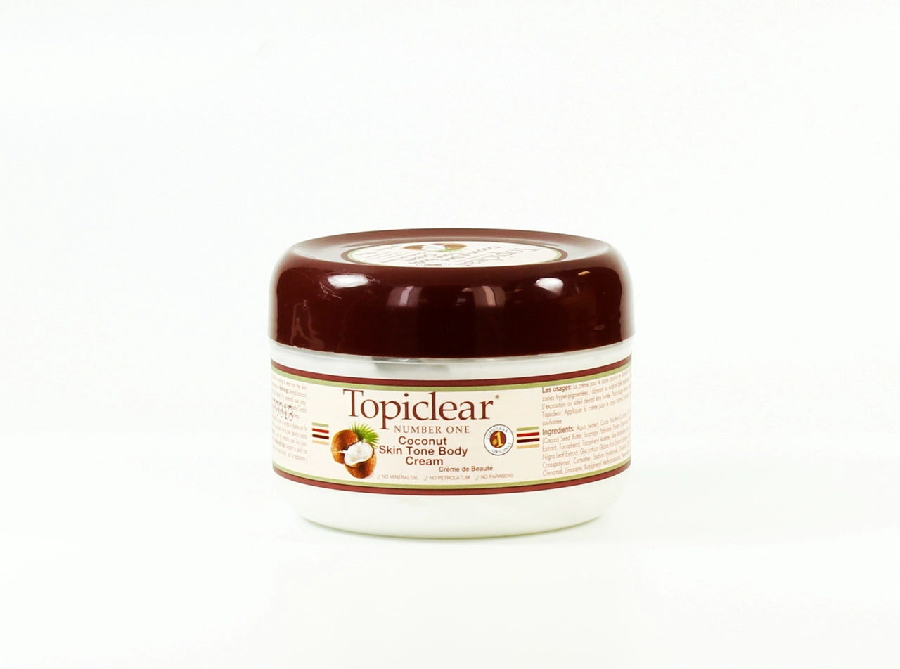 Topiclear Coconut Skin Tone Body Cream 6oz / 170g Topiclear