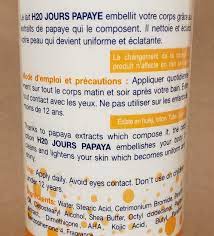 H20 Natural Papaya Lightening Body Milk Lotion 16.9 oz / 500 ml H20