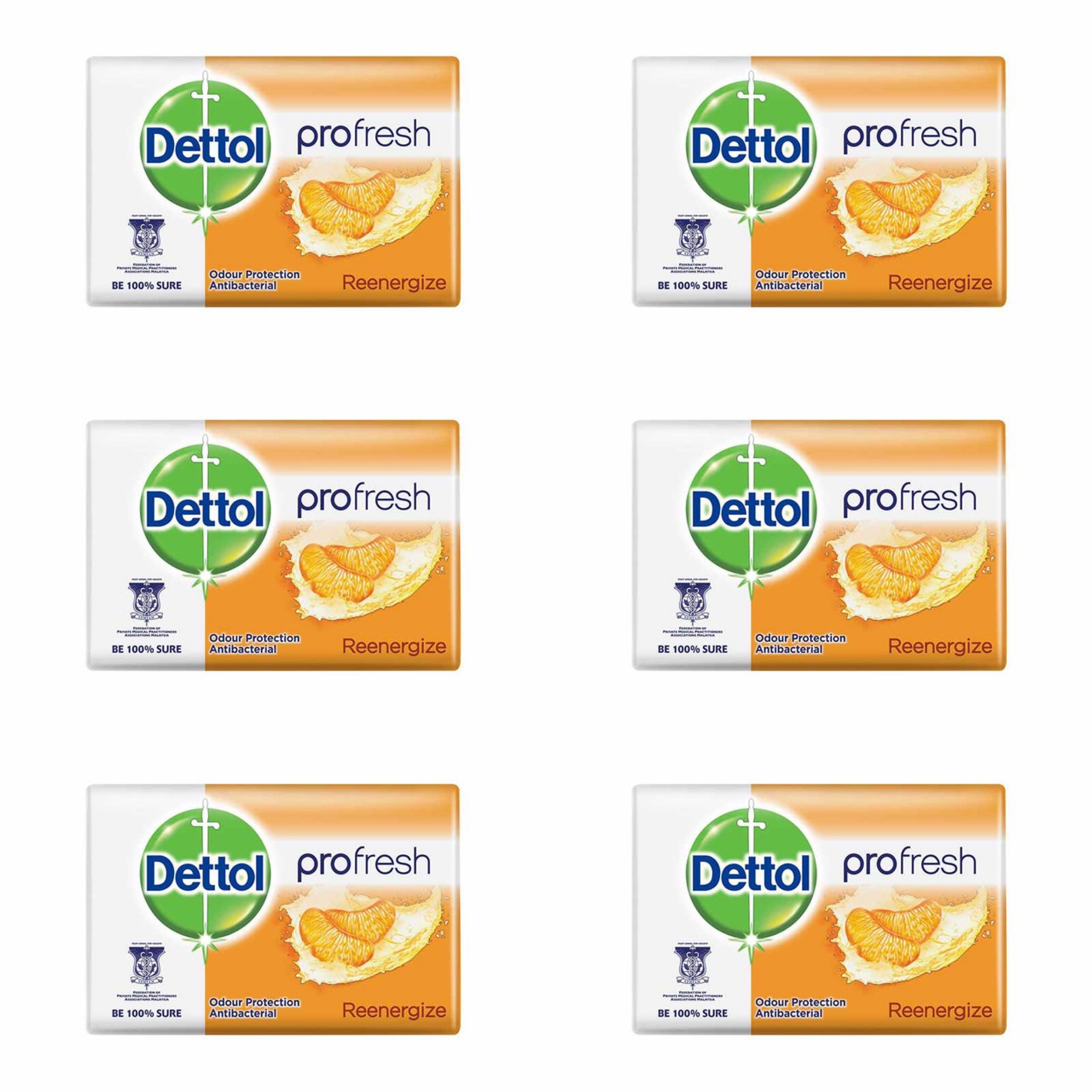Dettol Anti-Bacterial Bar Soap, Re-Energize, 105 Gr / 3.7 Oz (3 Pack) Dettol