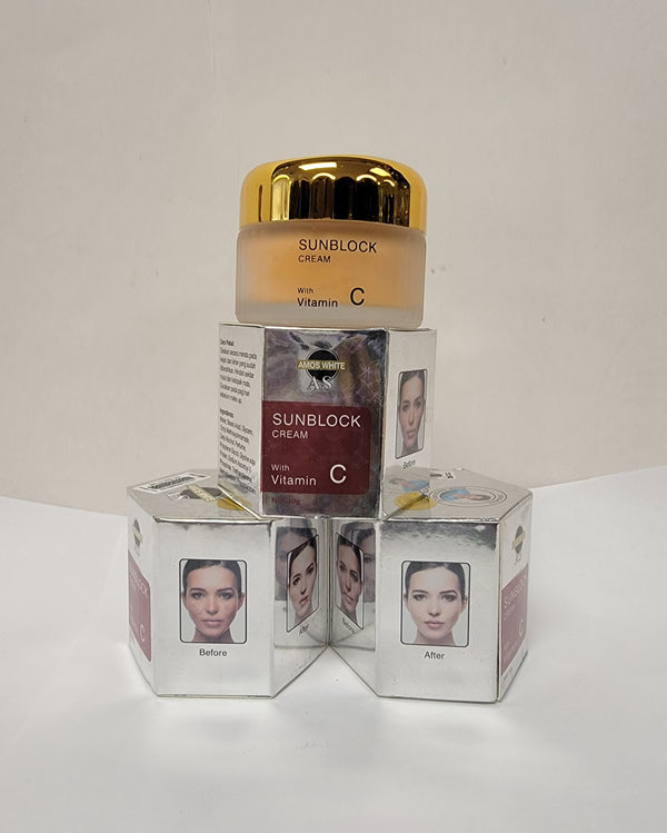 Amos white sunblock cream with vitamin C Kismet Beauty Brands