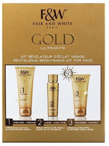 Fair & White Gold Brightening Kit (Cream, Serum, Sunscreen) Fair & White Gold