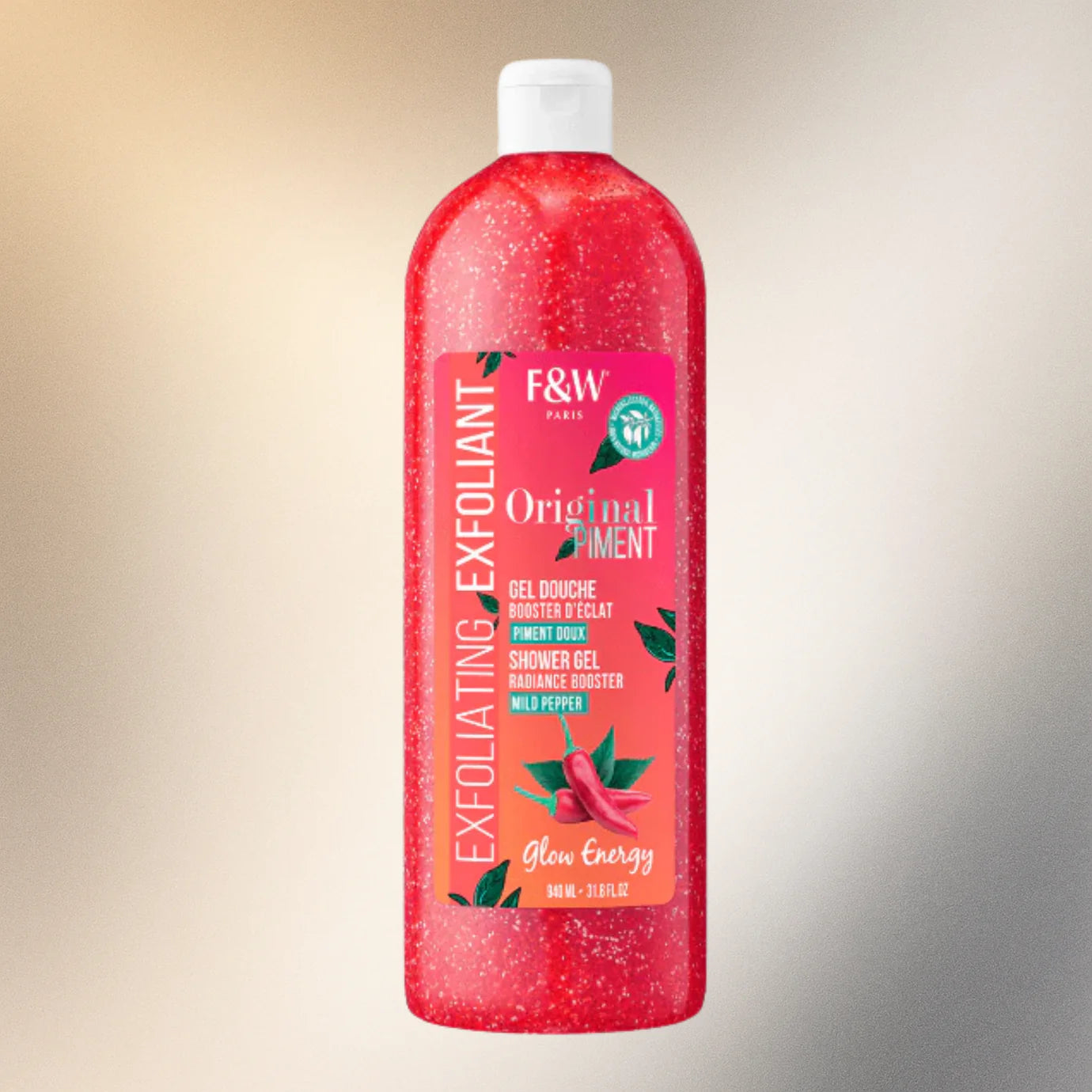 F&W Original Piment Glow Energy Exfoliating Shower Gel - 940ml