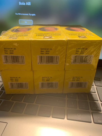 Portion white tripple action clears stretch mark fast visible results