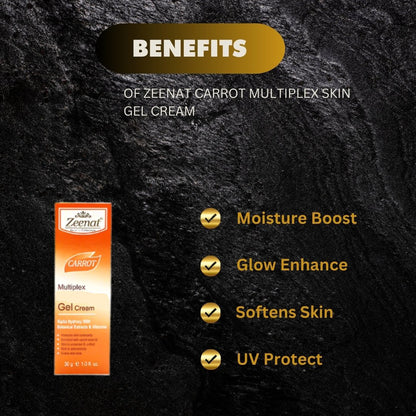 Zeenat Carrot Multiplex Skin Brightening Gel Cream 30g
