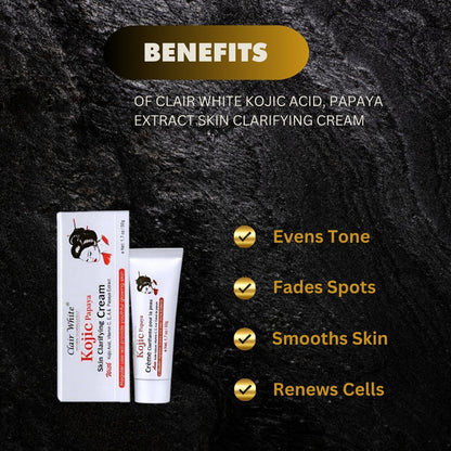 Clair White Kojic Acid, Papaya Extract Skin Clarifying Cream 50g