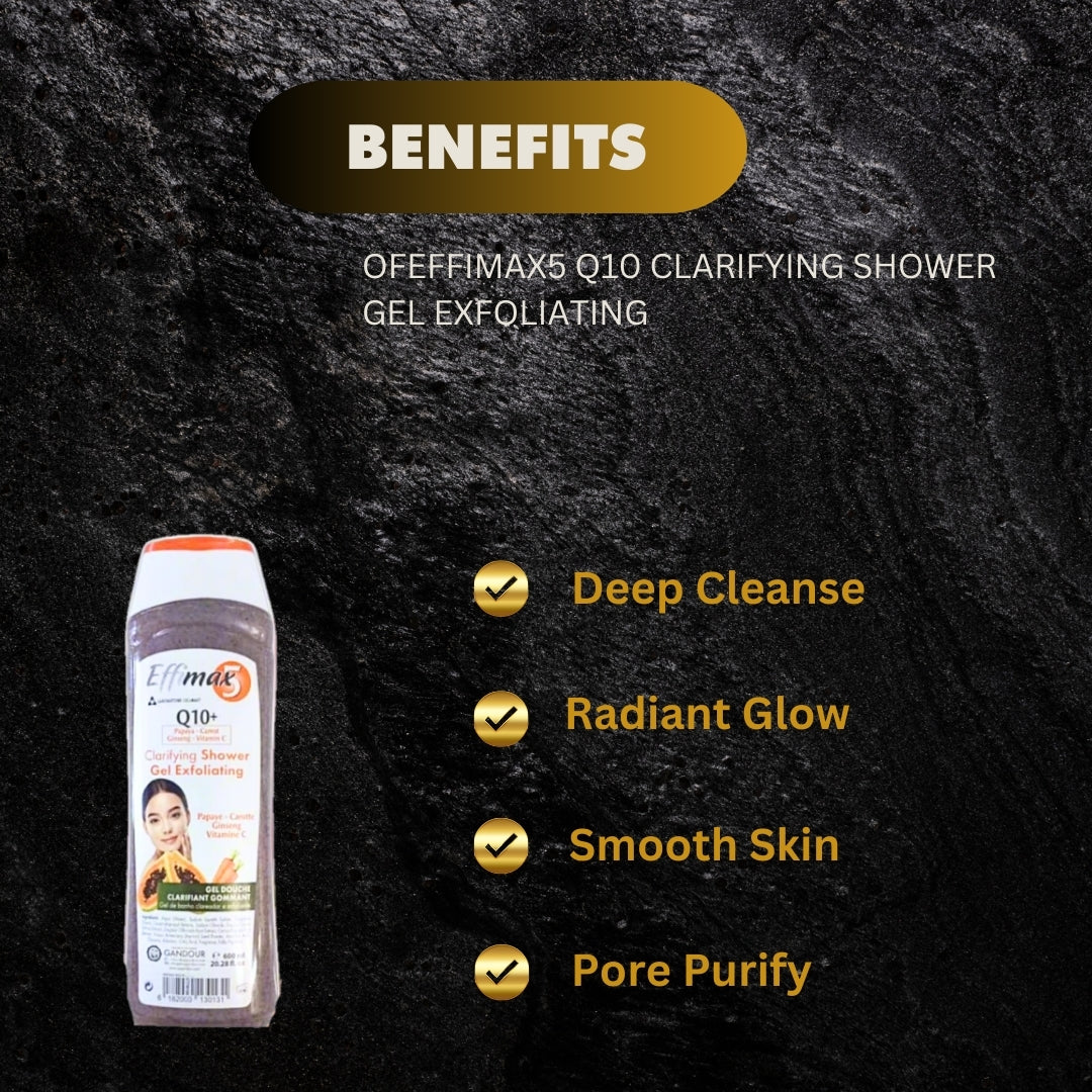 Effimax5 Q10 Clarifying Shower Gel Exfoliating 600ml