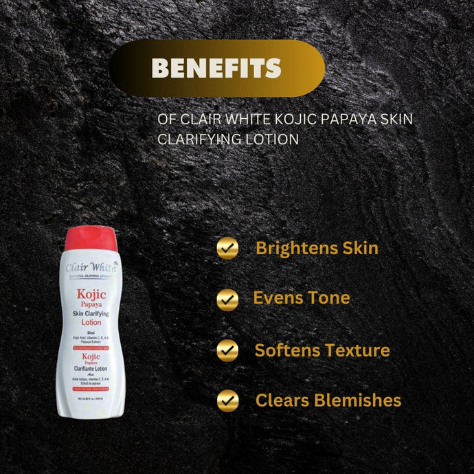 Clair White Kojic Acid, Papaya Extract Skin Clarifying Lotion 500ml