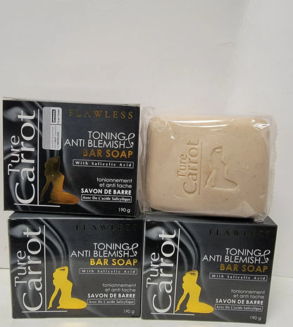 PURE CARROT FLAWLESS TONING ANTI BLEMISH BAR SOAP