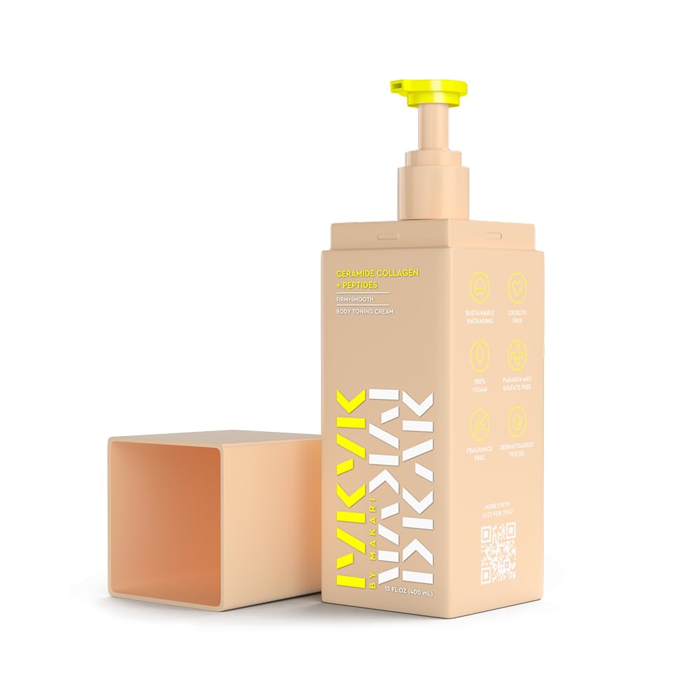IYKYK By Makari Ceramide Collagen + Peptides Body Toning Cream, Smoothing & Firming Body Lotion for Women, Boosts Elasticity & Radiance for Glowing