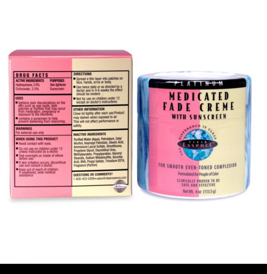 Clear Essence Platinum Skin Smoothing Jar Creme 4 oz / 113g Clear Essance