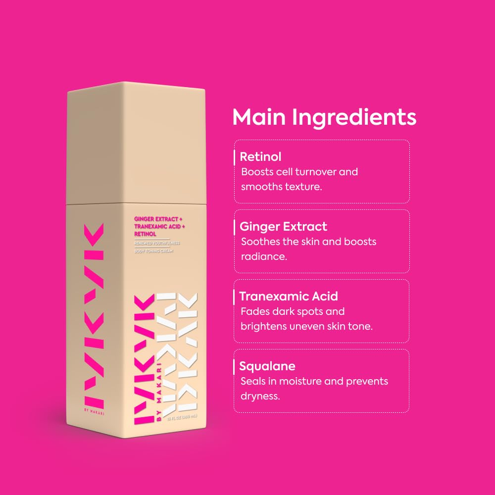 IYKYK By Makari Ceramide Collagen + Peptides Body Toning Cream, Smoothing &amp; Firming Body Lotion for Women, Boosts Elasticity &amp; Radiance for Glowing
