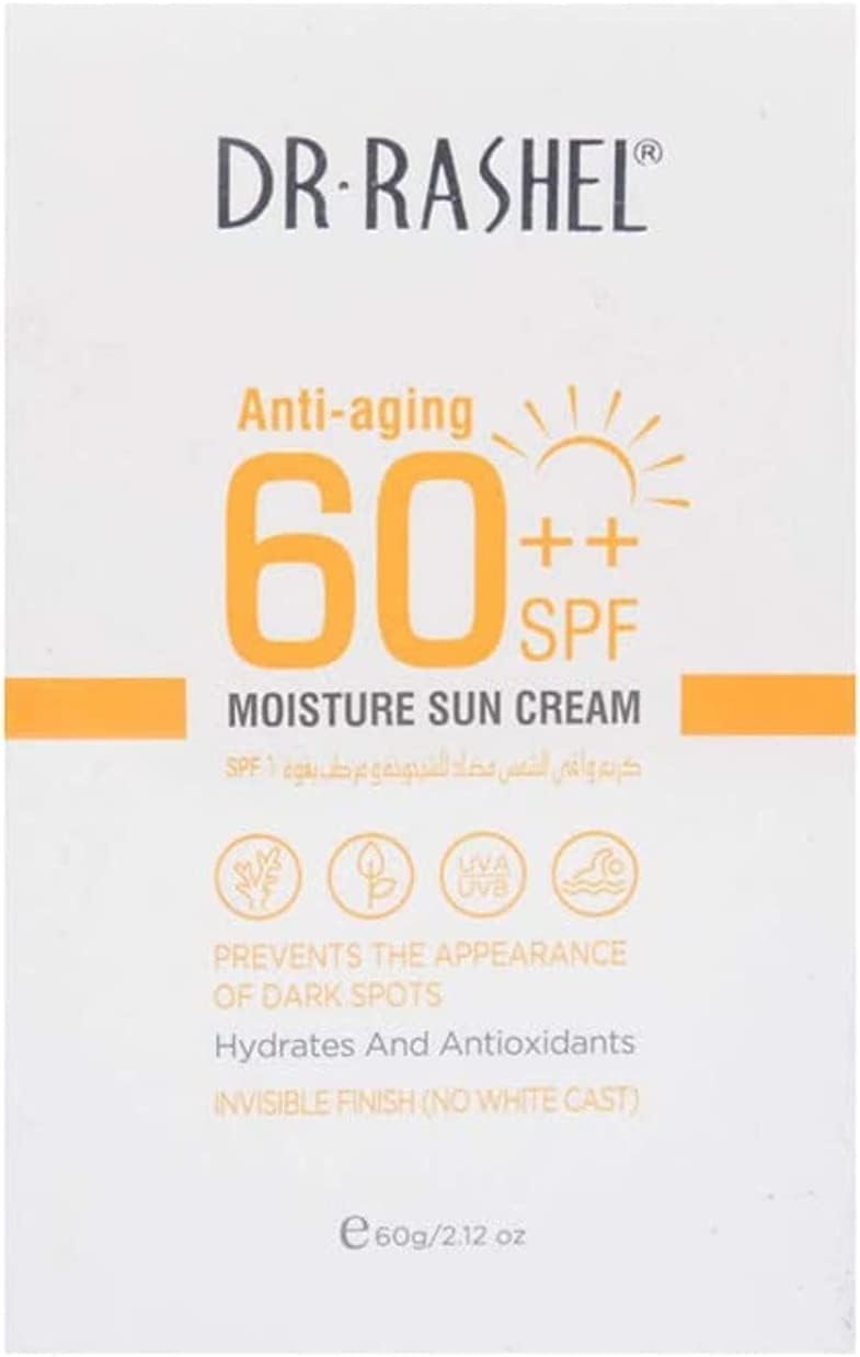 Dr Rashel Anti Aging 60++ SPF Moisture Sun Cream, Size 60g, 2.12 Oz (Pack Of 1)