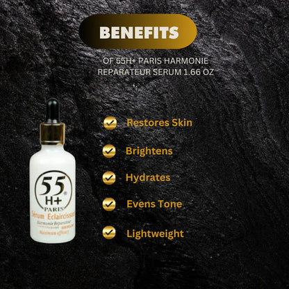 55H+ Harmonie Serum(Dropper cap) Reparateur Lightening 1.66oz / 50ml - Kismet Beauty Brands