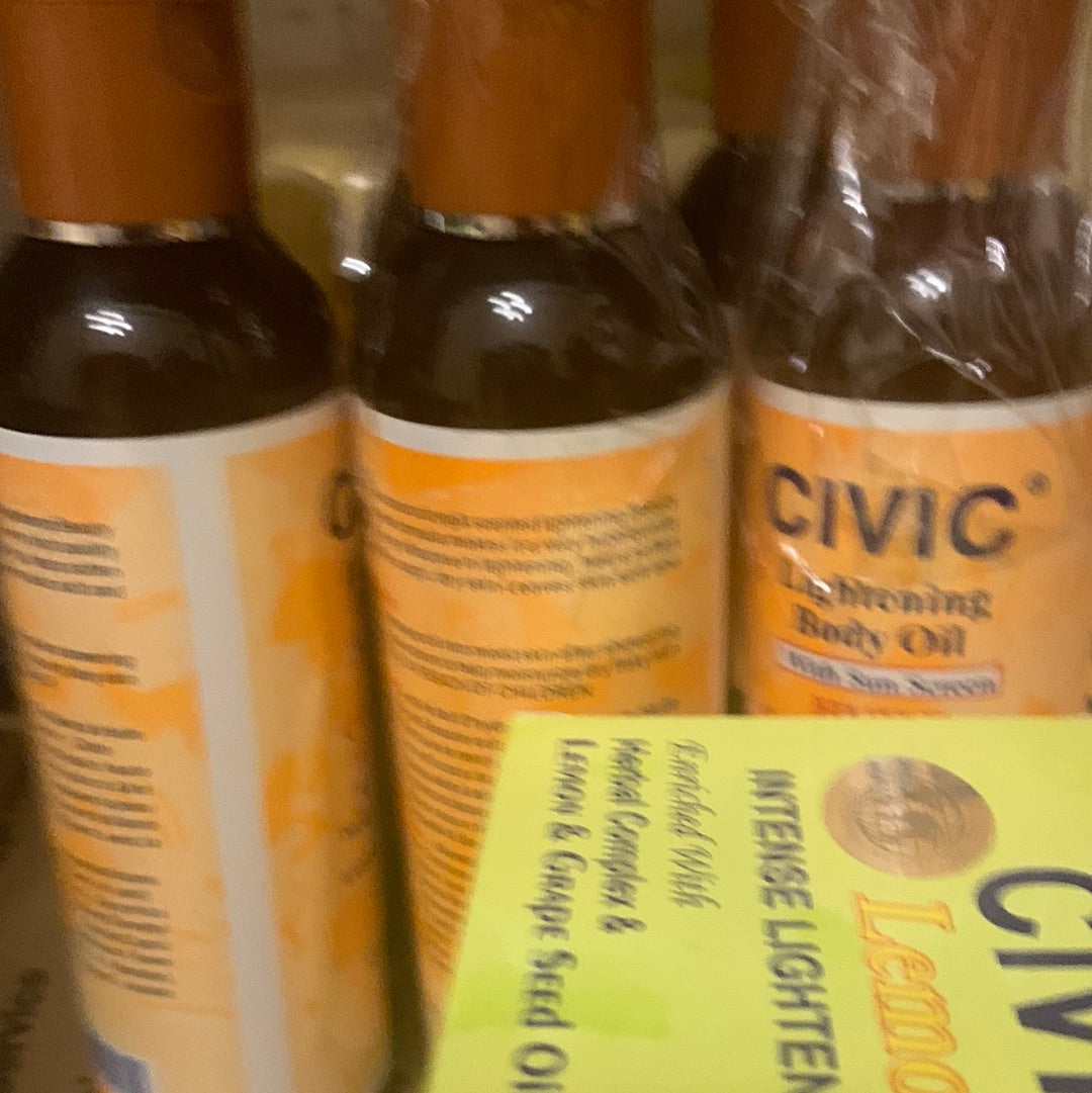 Civic Sun Screen Lightening Body Oil 6oz / 180ml