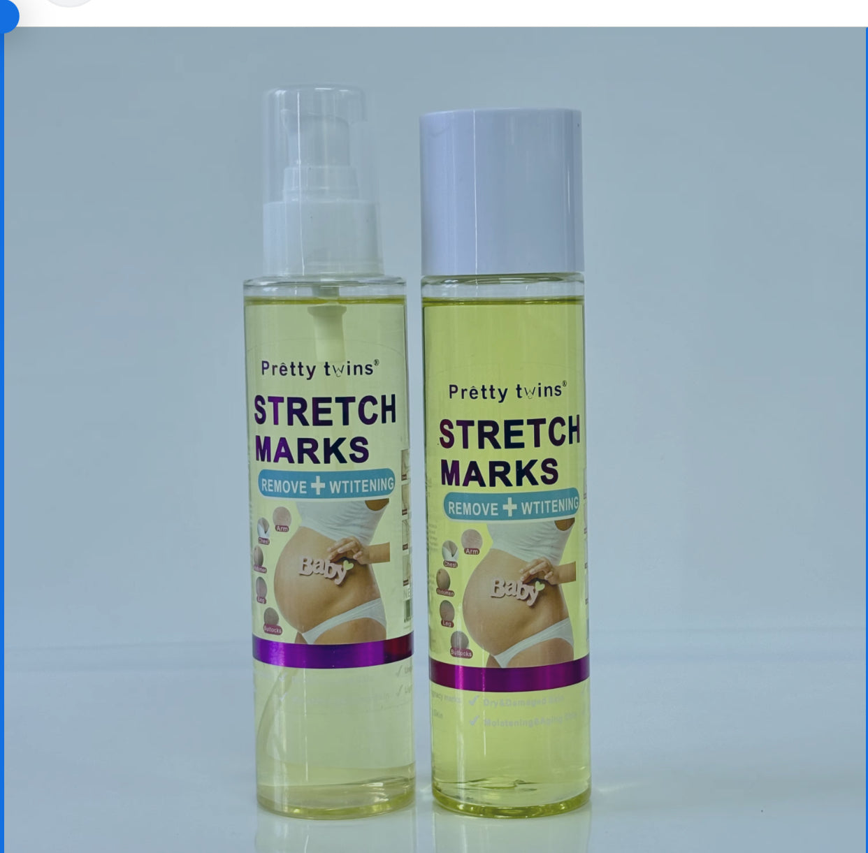 PRETTY WHITE STRETCH MARKS REMOVER AND WHITENING RESTORES SKIN