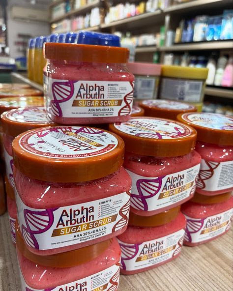 Alpha Arbutin Sugar Scrub | Dark Spot Corrector & Brightening Exfoliator for Even Skin Tone