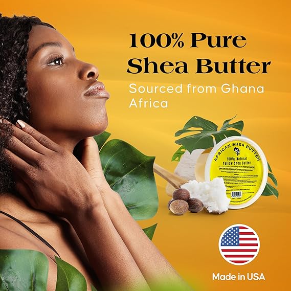 RA Cosmetics 100% Pure African Shea Butter, Golden - Unrefined, Raw African Luxury Moisture Miracle for Radiant Skin and Luscious Hair -BIG 16 oz Jar