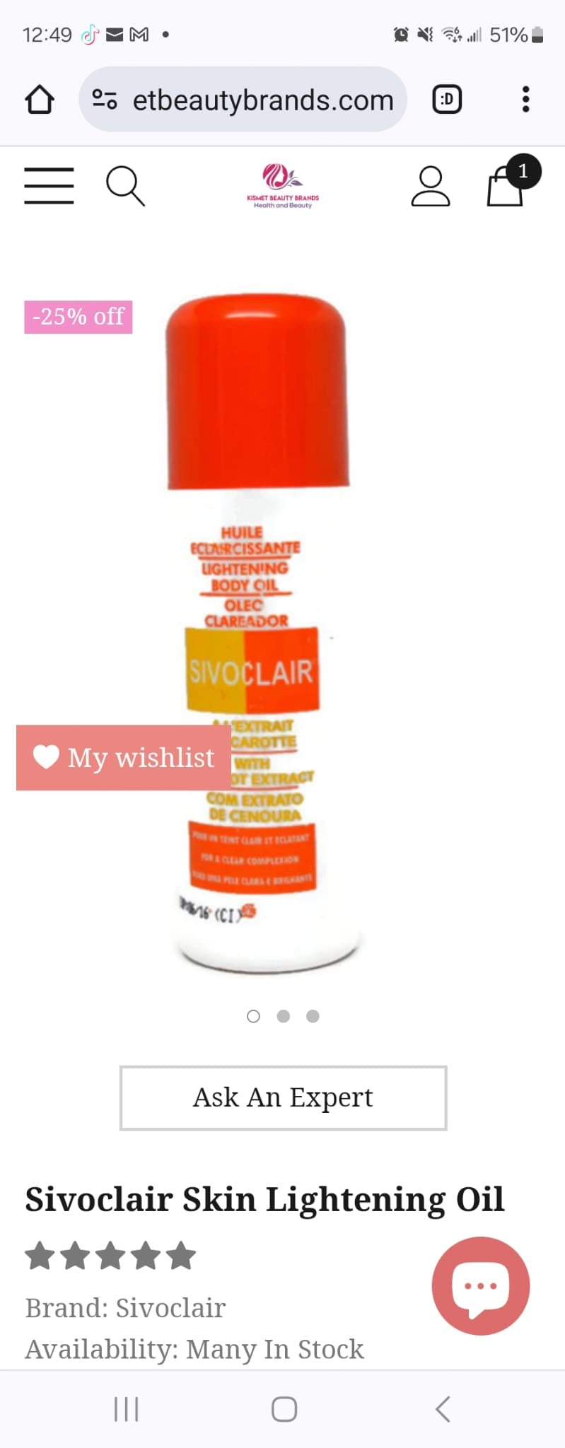 Sivo Clair Lightening Body lotion 250ml