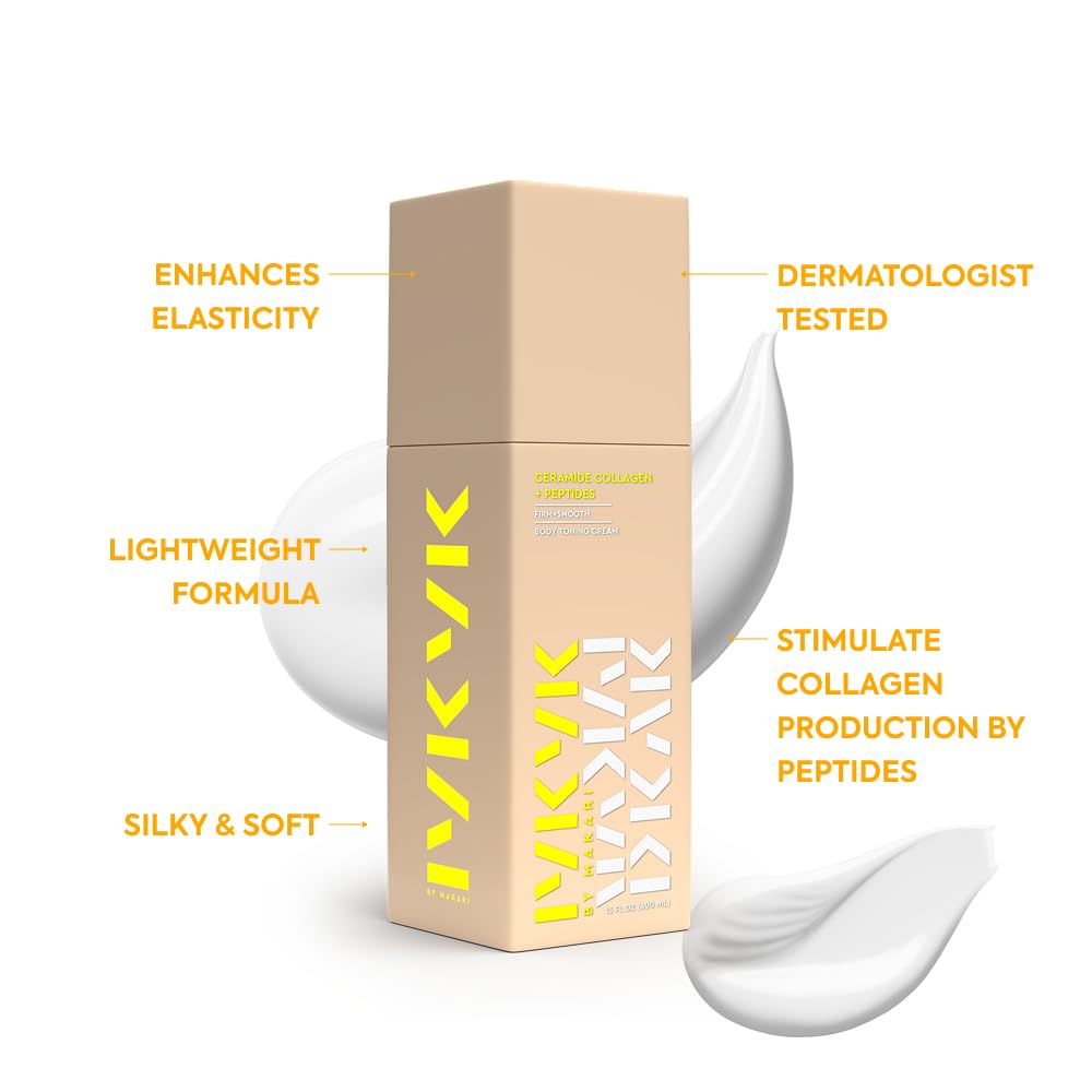 IYKYK By Makari Ceramide Collagen + Peptides Body Toning Cream, Smoothing &amp; Firming Body Lotion for Women, Boosts Elasticity &amp; Radiance for Glowing