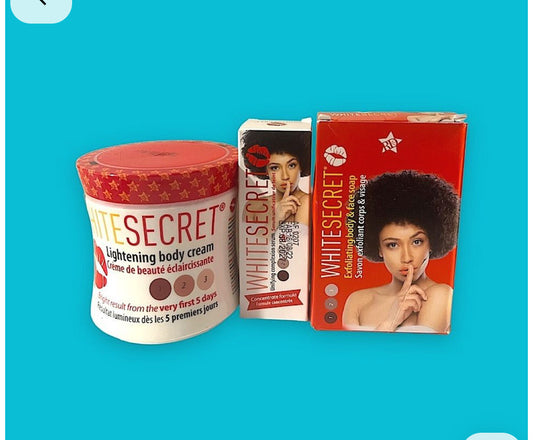 WHITE SECRET DARK SPOT JAR CREAM, SOAP + SERUM