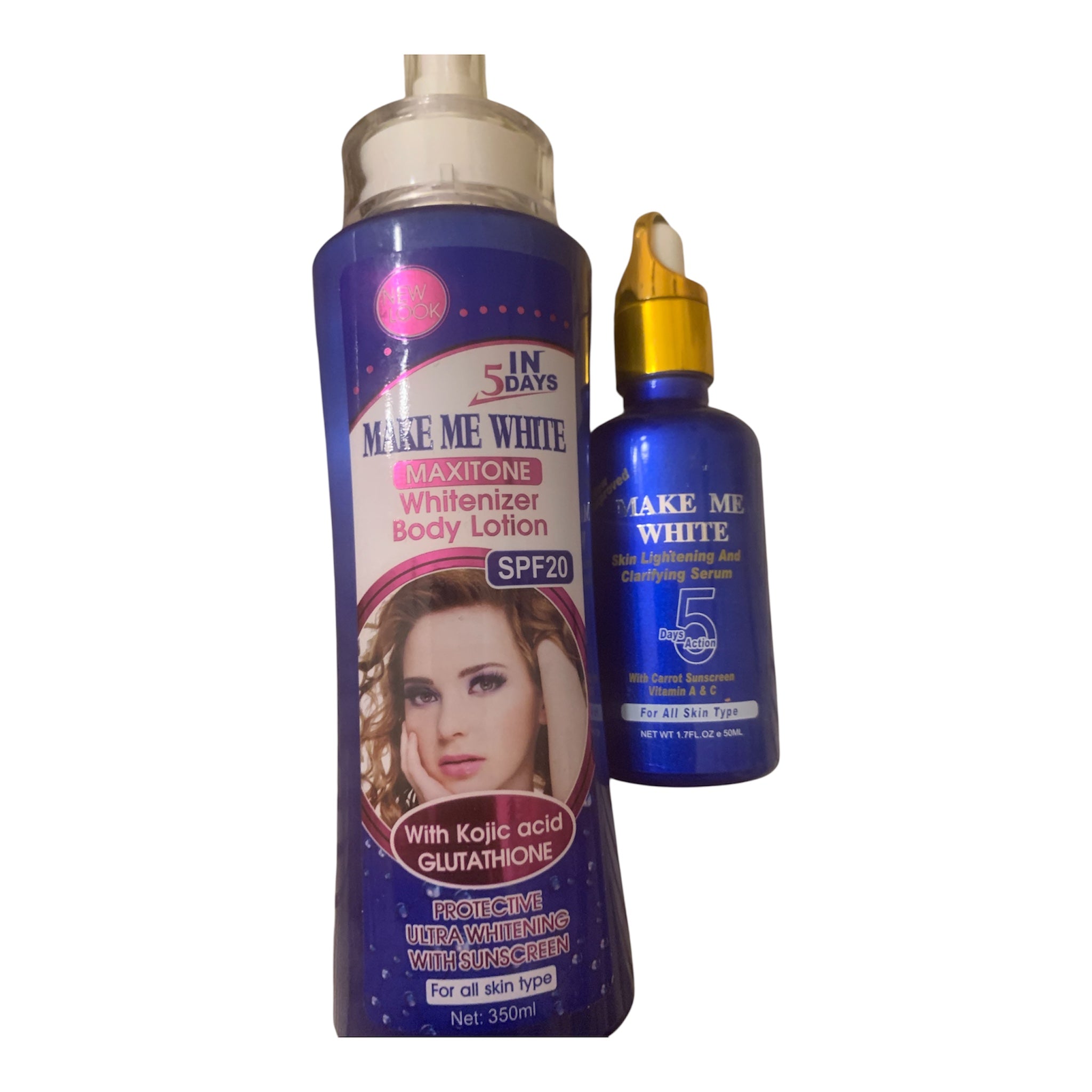 Make Me White Maxitone Whitenizer Body Lotion and a matching SERUM 2PCS SET
