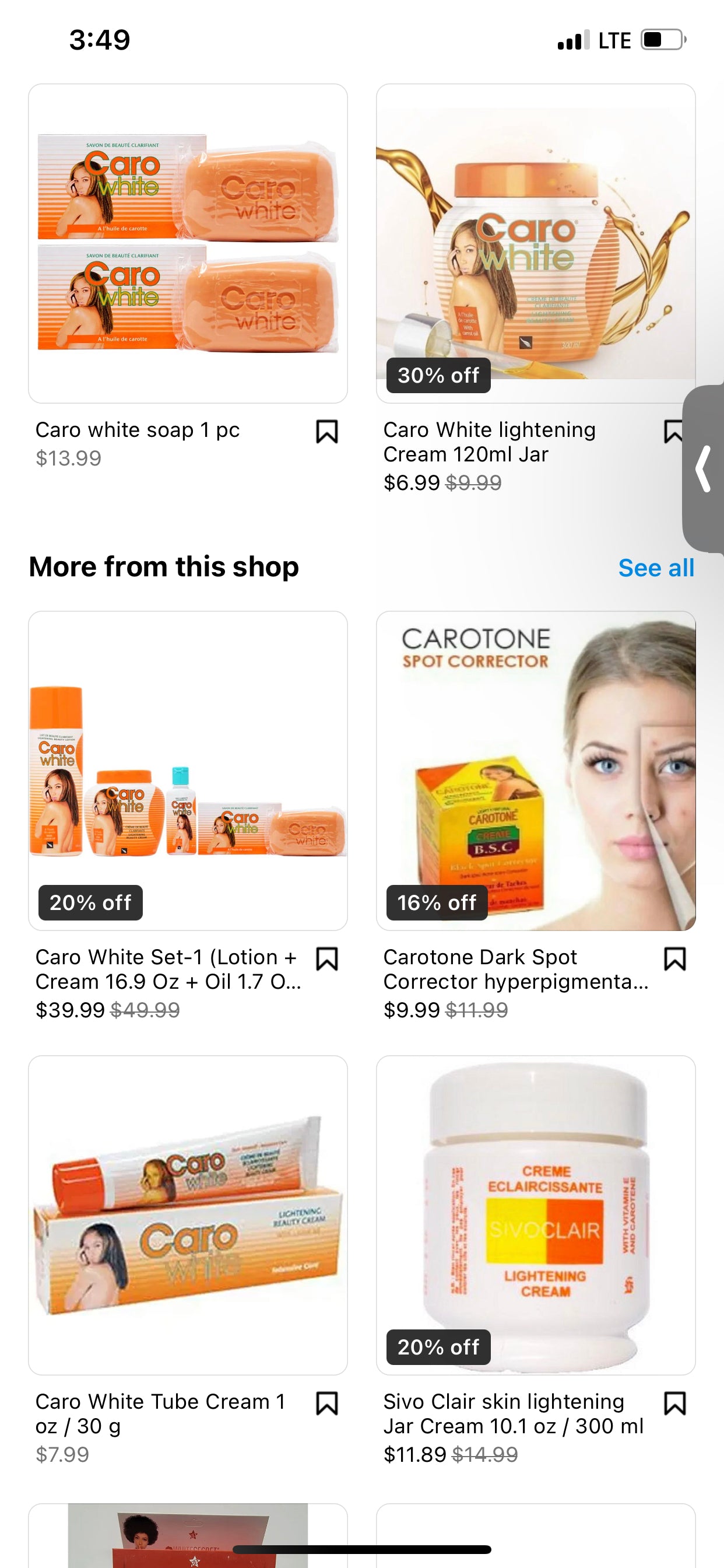 Carotone Brightening Cream (Small Jar) 4.5 oz/135 ml Carotone