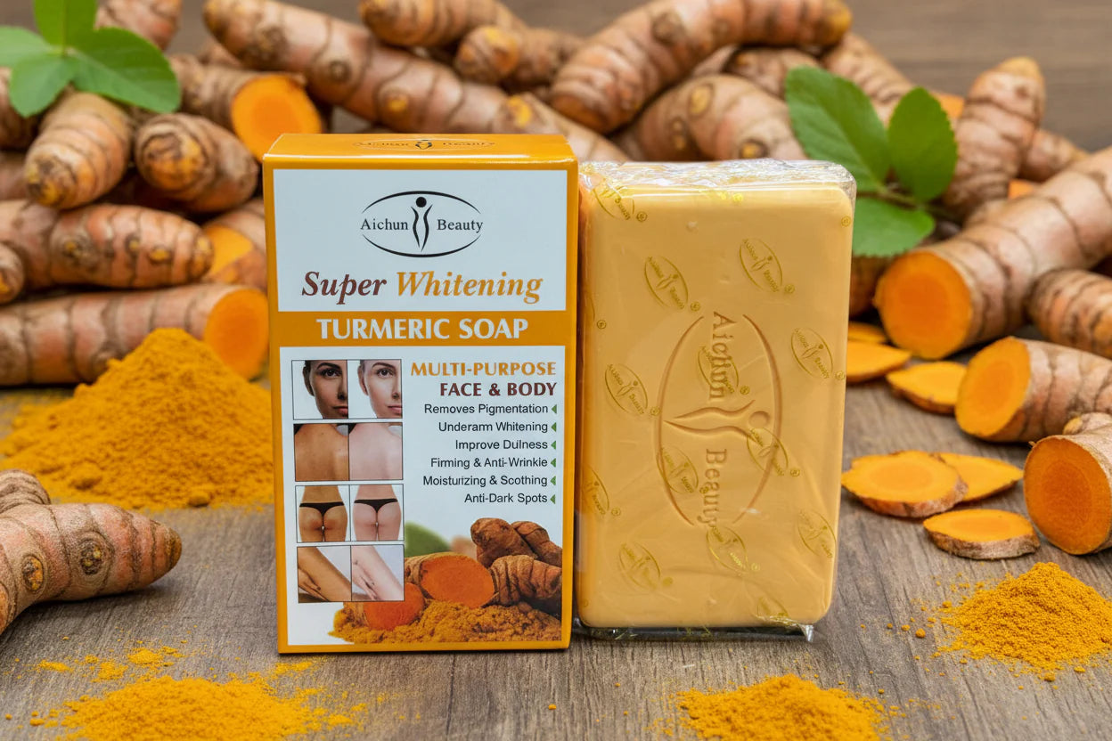 Aichun Beauty Turmeric Soap – Face & Body Cleansing Bar 300 g