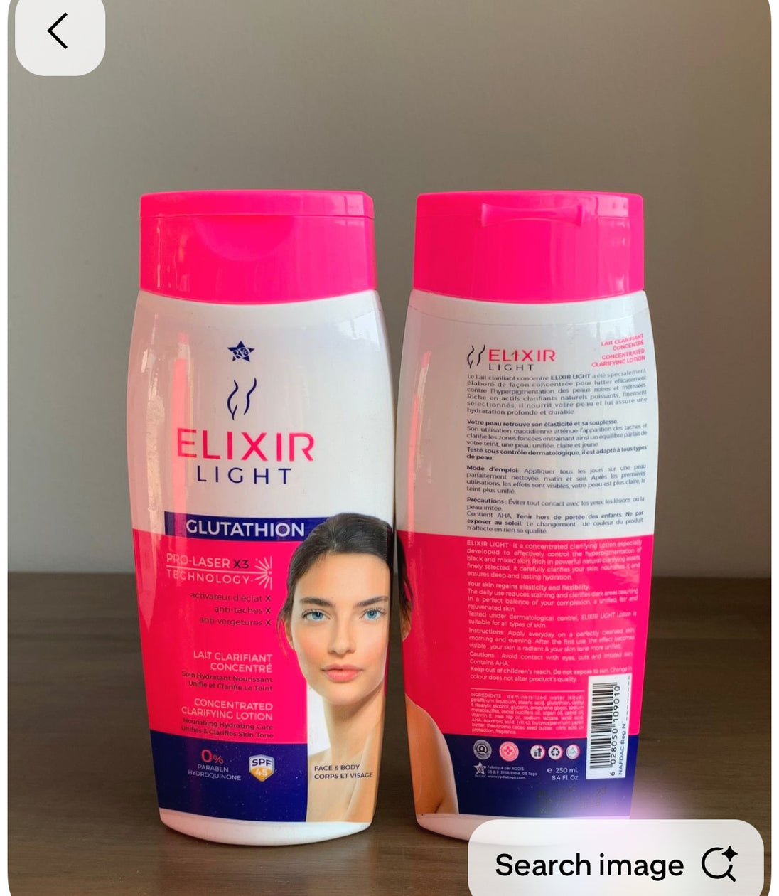 elixir light glutathione prix ELIXIR LIGHT Lait Corporel Clarifiant