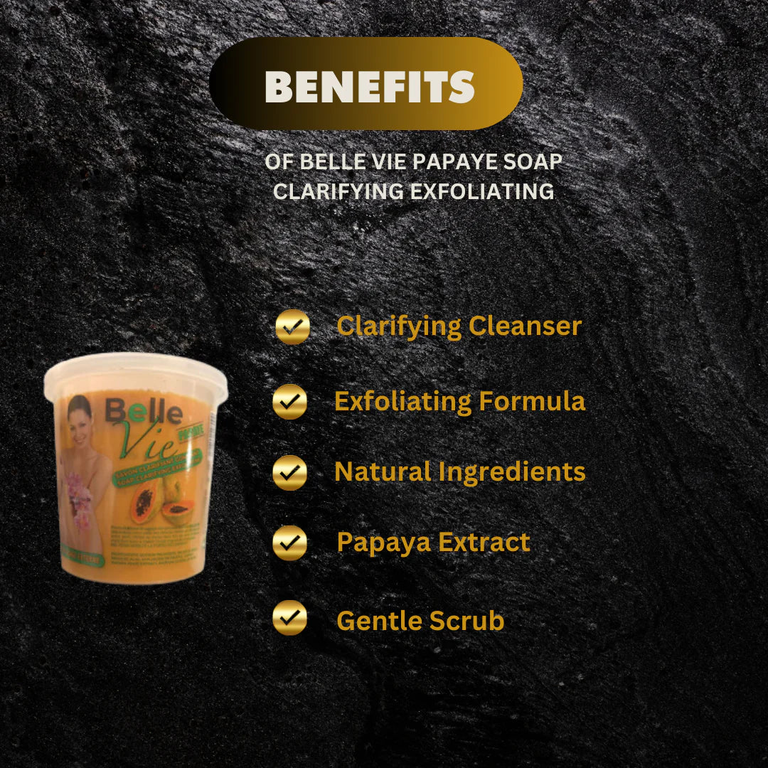 BELLE VIE PAPAYE SOAP CLARIFYING EXFOLIATING 670G