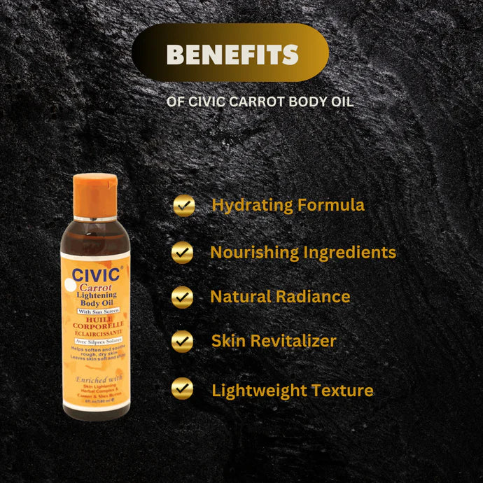 Civic Sun Screen Lightening Body Oil 6oz / 180ml