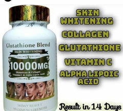 Glutathion Blend skin whitening supplements 10,000mg. Glutathion & Collagen, vit. C. 14days results. 60 per bottle. Nature's Cure 💯 satisfaction