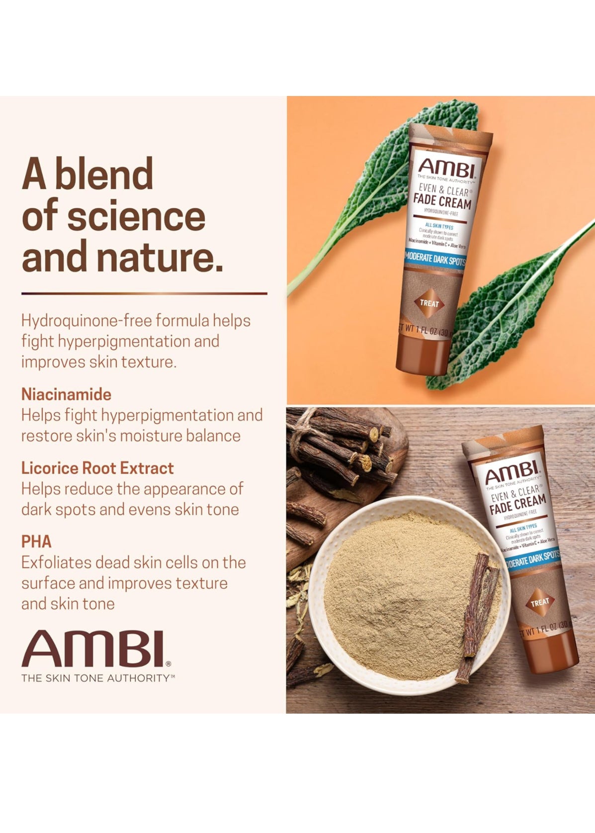 Ambi Even &amp; Clear Fade Cream, Hyperpigmentation Treatment, Dark Spot Corrector.